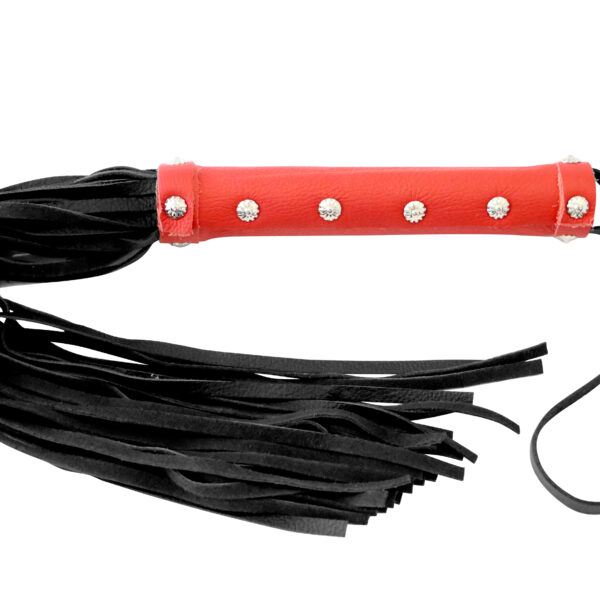 Bicz skórzany z miękkimi paskami w stylu "Rivet"