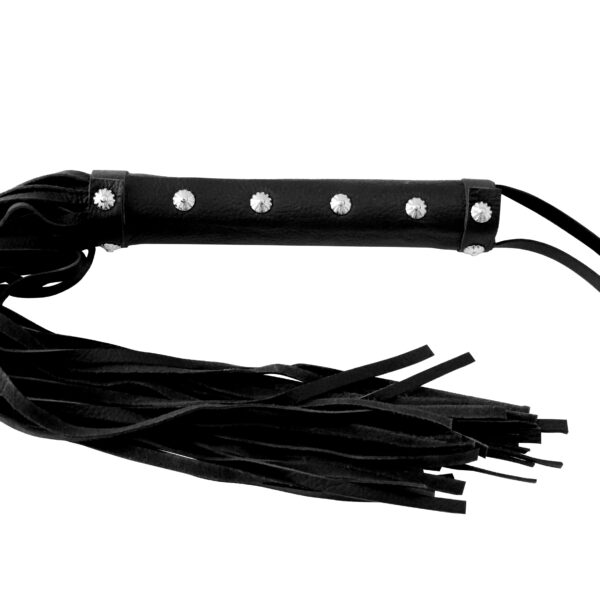 Bicz skórzany z miękkimi paskami w stylu "Rivet"