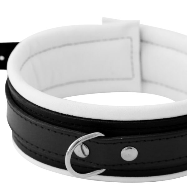 Skórny mankiet na szyję w kolorze białym