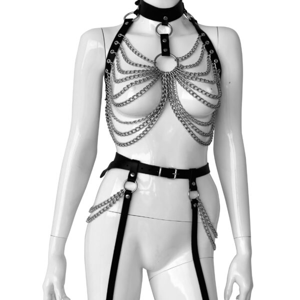 Zestaw skórny z łańcuszkami "Nowa Kobieta"