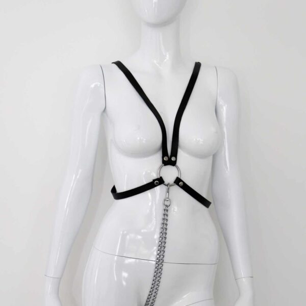 Skórzane body z łańcuchami "Double fetish"